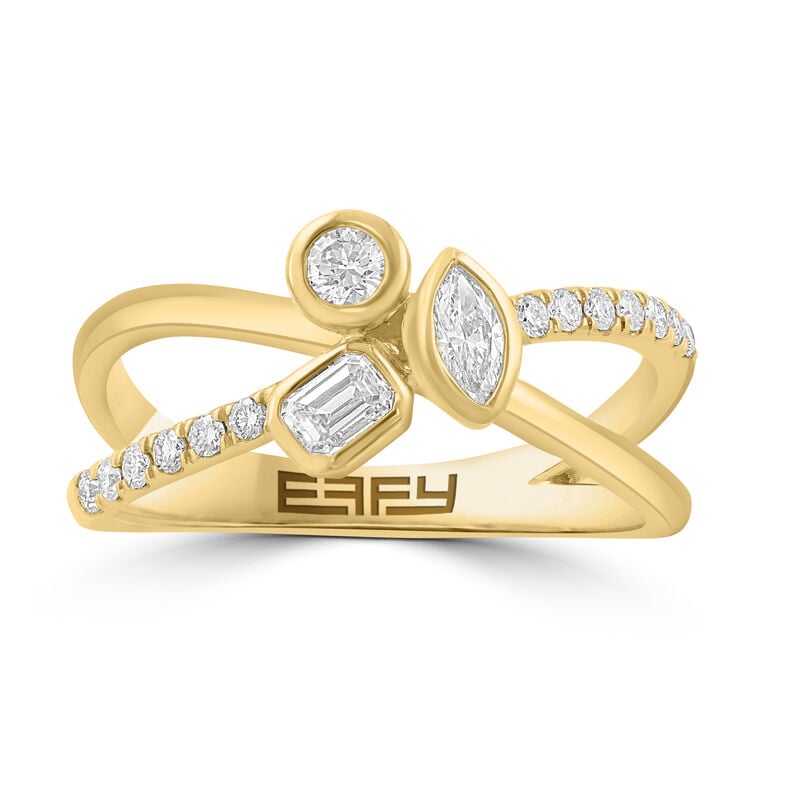 Lab Grown Diamond Bypass Ring in 14k Yellow Gold image number null